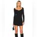 Free People Dresses | Free People Small World Mini Sweater Dress Black Nwt Size L | Color: Black | Size: L