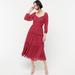 J. Crew Dresses | J.Crew Tiered Long-Sleeve Midi Dress In Swiss Dot | Color: Red | Size: 6