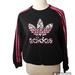 Adidas Shirts & Tops | Adidas Girls 3 Stripes Sweatshirt Black, Pink , Zebra Print Logo Size M | Color: Black/Pink | Size: Mg