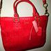 Coach Bags | Coach F23972 Ashley Gathered Leather Tote Raspberry Satchel Bag | Color: Red | Size: Medium