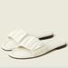 J. Crew Shoes | J Crew Menorca Scrunchie-Strap Leather Slides Sandals Ivory Sz 6.5 | Color: White | Size: 6.5