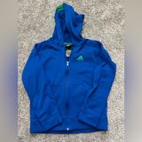 Adidas Jackets & Coats | Adidas Boys Kids Jacket Logo Blue Youth Size M Fit Zip Outdoor Athletic Hoodie | Color: Blue | Size: Mb