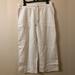 Athleta Pants & Jumpsuits | Athleta White Stripe Bali Linen Crop Pants - Size 12t | Color: Black/White | Size: 12