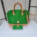 Dooney & Bourke Bags | Dooney & Bourke Zip Zip Green Croco Embossed Satchel | Color: Green/Tan | Size: 12" L X 10" H X 5" W