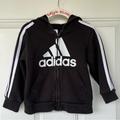 Adidas Jackets & Coats | Adidas Toddlers Hooded Zipper Jacket - Size 2t | Color: Black/White | Size: 2t (Unisex)