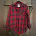 American Eagle Outfitters Tops | American Eagle Boyfriend Fit Flannel Long Sleeve Shirt Size S | Color: Black/Red | Size: S