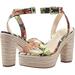 Jessica Simpson Shoes | Jessica Simpson Symia Platform Sandal Lily Of The Jungle Print | Euc | Size 10m | Color: Green/Red | Size: 10