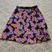 Lularoe Skirts | Lularoe Black, Purple, & Orange Lola Skirt 2xl | Color: Orange/Purple | Size: 2x