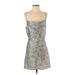 Socialite Casual Dress - A-Line Square Sleeveless: Silver Dresses - Women's Size Small