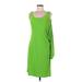 Josie Natori Casual Dress - Sheath Cold Shoulder Sleeveless: Green Solid Dresses - New - Women's Size Medium