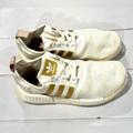 Adidas Shoes | Adidas Nmd R1 White Gold Running Athletic Shoe Sneaker Women’s Size 9 | Color: Gold/White | Size: 9