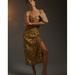 Anthropologie Dresses | Anthropologie Womens Sequined Slip Dress Midi Party Sage Gold Size 4 | Color: Gold | Size: 4