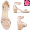Kate Spade Shoes | Kate Spade Ny Wednesday Leather Eyelet Cork Heels $260/+Gift Kate Spade Keychain | Color: Cream/Pink | Size: 11
