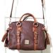 Dooney & Bourke Bags | Dooney & Bourke 2 Tone Brown 100% Leather Satchel Hand Bag Crossbody Strap Zip | Color: Brown | Size: Os