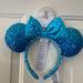 Disney Accessories | Disney Minnie Mouse Headband/Ears-Sparkly Teal Blue-Nwt | Color: Blue/Red | Size: Os