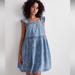 Madewell Dresses | Madewell Flutter Sleeve Ruffle Mini Dress In Flora Medallion | Color: Blue | Size: S