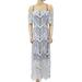 Anthropologie Dresses | Anthropologie Floral Lace Cold Shoulder Long Maxi Dress Ruffle Xs | Color: Blue/White | Size: Xs