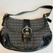 Coach Bags | Coach Soho Hobo Shoulder Bag Black Leather Logo Jacquard | Color: Black/Gray | Size: Os