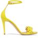 J. Crew Shoes | J. Crew Yellow Leather Floral Applique Ankle Wrap Heels | Color: Yellow | Size: 9.5