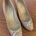 Kate Spade Shoes | Kate Spate, 8 1/2 Heels, Tan Patent Leather With Gold Bow | Color: Tan | Size: 8.5