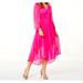 Jessica Simpson Dresses | Jessica Simpson Barbie Hot Pink Chiffon Dress New With Tags Size Large | Color: Pink | Size: L