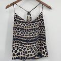 Anthropologie Tops | Anthropologie E By Eloise 100% Silk Tank Top Leopard Print Small | Color: Black/Tan | Size: S