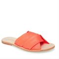 Free People Shoes | Free People Rio Vista Leather Slide Sandal Neon Coral Size 38 | Color: Orange/Pink | Size: 7.5