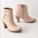 Anthropologie Shoes | Holding Horses Buckled Triad Cream Suede Booties | Color: Cream | Size: 6