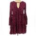 American Eagle Outfitters Dresses | Boho Plunge Tiered Mini Dress | Color: Red | Size: S