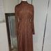 Free People Dresses | Free People Long Sleeve Backless Leoard Print Maxi Dress - Size 10 New | Color: Black/Brown | Size: 10