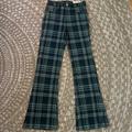 American Eagle Outfitters Pants & Jumpsuits | Green Plaid Flare Pants | Color: Green | Size: 2