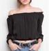 Brandy Melville Tops | Brandy Melville Off The Shoulder Crop Top In Black. One Size | Color: Black | Size: One Size