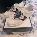 Gucci Shoes | Gucci Mens Leather Ace Sneakers (Removable Wolf Patches) Size G 14.5 | Color: Blue/White | Size: 15.5