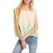 Free People Tops | Free People Little Bit Of Something Ombre Flowy Blouse Top Yellow Green New | Color: Green/Yellow | Size: S