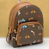 Michael Kors Bags | Michael Kors Jet Set Girls Jaycee Large Zip Pocket Backpack Brown Multi | Color: Brown/Gold | Size: Large