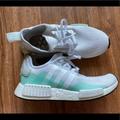 Adidas Shoes | Adidas Originals Nmd Running Shoes, White And Green Blue Teal, Size 8.5 | Color: Blue/White | Size: 8.5