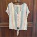 Anthropologie Tops | Anthropologie Cloth & Stone Linen Blend Top, Size Large | Color: Blue/Pink | Size: L