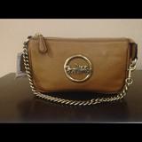 Coach Bags | Coach Mini Leather/Antique Metal Chain Handbag Nwt | Color: Tan | Size: L 7.5", W(Base)2", H 3.11"