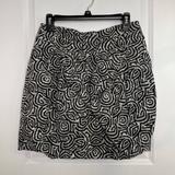 Anthropologie Skirts | Eva Franco Bubble Skirt Patterned Black White Tweed Bow Front Back Zip Mini Sz 6 | Color: Black/White | Size: 6
