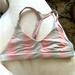 Lululemon Athletica Intimates & Sleepwear | Lululemon Striped T-Back Sports Bra 6 | Color: Pink/White | Size: 6