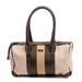 Gucci Bags | Gucci Small Web Boston Bag In Brown Leather Tan Canvas Top Handle Handbag | Color: Brown/Tan | Size: Os