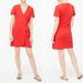 J. Crew Dresses | J Crew Textured Knit Wrap Dress In Red Size Xxs | Color: Pink/Red/Tan | Size: Xxs