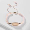 Anthropologie Jewelry | 2/$45 Anthro Rose Quartz Gold Beaded Bracelet | Color: Gold/Pink | Size: Adjustable