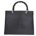 Gucci Bags | Authentic Gucci Logos Bamboo Hand Bag Leather Black Silver-Plated Made In Italy | Color: Black | Size: W 13.8 X H 11 X D 5.3