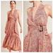 Anthropologie Dresses | Anthropologie Tiered Floral Maxi Dress Sz 8 | Color: Orange/Pink | Size: 8
