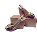 Coach Shoes | Coach - Jessy Gold And Cork Wedges Slingback Style, Size9 | Color: Gold/Tan | Size: 9