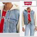 Levi's Jackets & Coats | Levi's Premium Ex-Boyfriend Sherpa Hooded Trucker Jean Jacket Medium | Color: Blue/Cream | Size: M