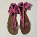 Free People Shoes | Free People Barcelona Wrap Sandal Pink Sz 39 Shoes Ribbon Summer Flip Flops | Color: Pink | Size: 39eu