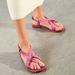 Free People Shoes | Free People La Risa Flat Strappy Sandals Magenta | Color: Pink | Size: 37eu