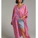 Anthropologie Dresses | Anthropologie Paisley Duster Boho Print Fuchsia Pink Cover Up | Color: Blue/Pink | Size: Xs